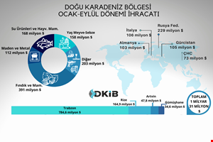 DOĞU KARADENİZ BÖLGESİ İHRACATI 1 MİLYAR DOLARI AŞTI