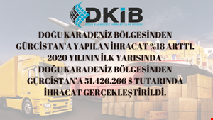 DOĞU KARADENİZ BÖLGESİNDEN GÜRCİSTAN'A YAPILAN İHRACAT %18 ARTTI