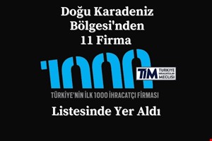İLK 1000 İHRACATÇI FİRMA LİSTESİNE  DOĞU KARADENİZ BÖLGESİNDEN 11 FİRMA GİRME BAŞARISI GÖSTERDİ