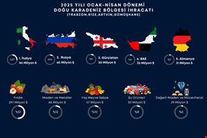 DOĞU KARADENİZ İHRACATINDA ARTIŞ DEVAM EDİYOR